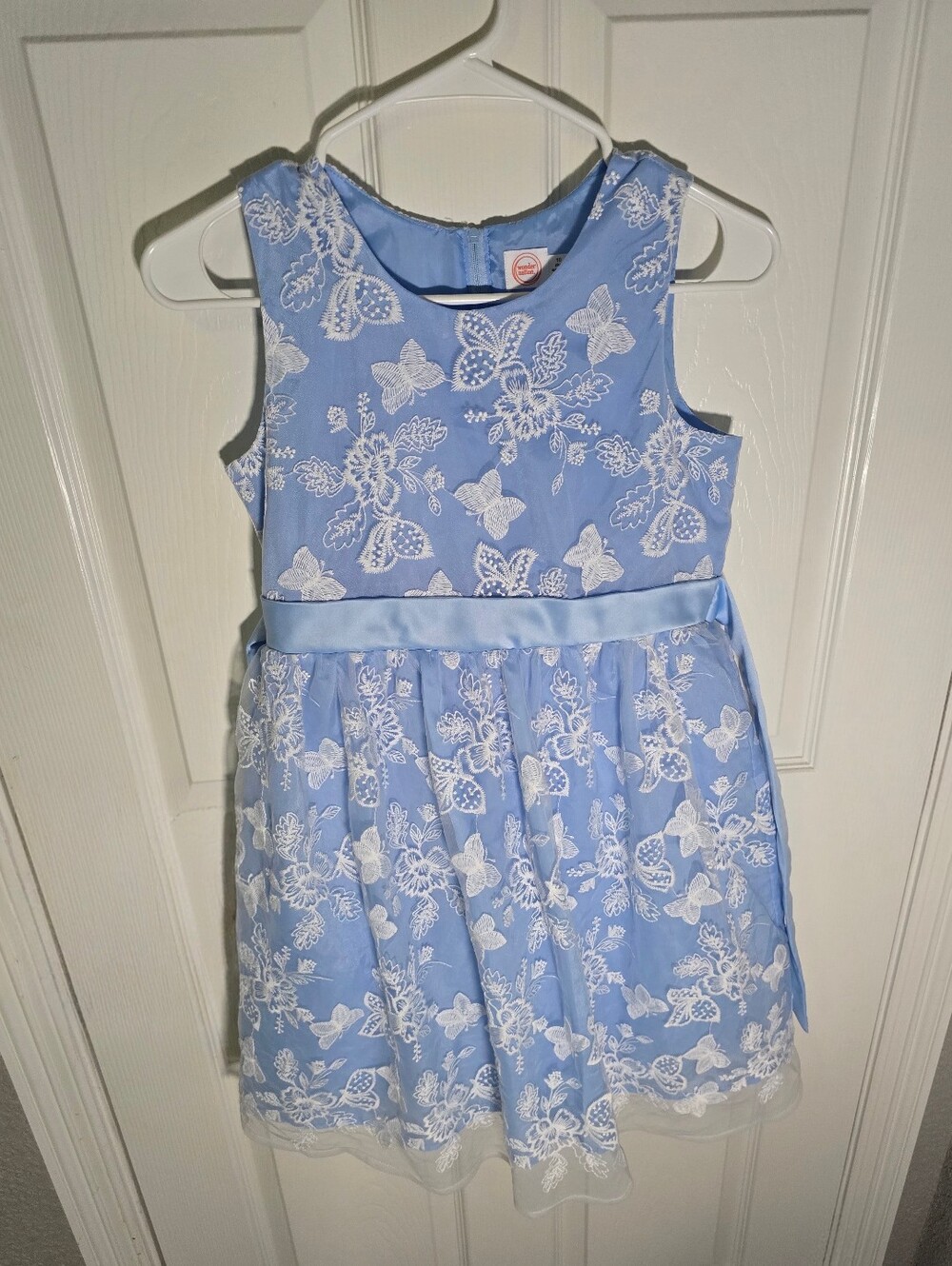 Wonder Nation Girls Blue Lace Butterfly Floral Detail Dress 10 Plus
